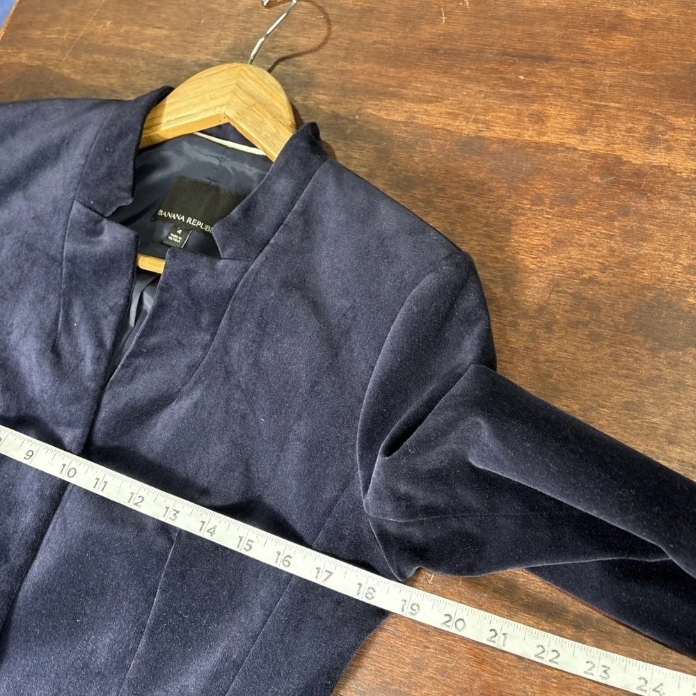 Banana Republic Velvet‎ Blazer Women 4 Preppy Dark Academia Equestrian Office